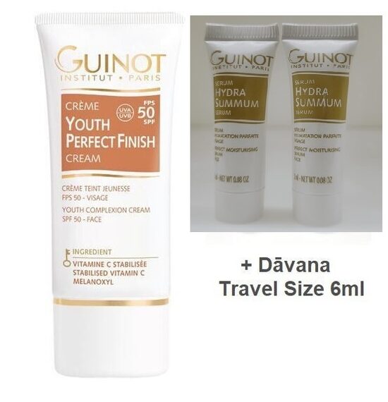 Guinot Tonējošs pretnovecošanas krēms ar C vitamīnu Youth Perfect Finish Cream SPF50 30ml+6ml Free Travel Size